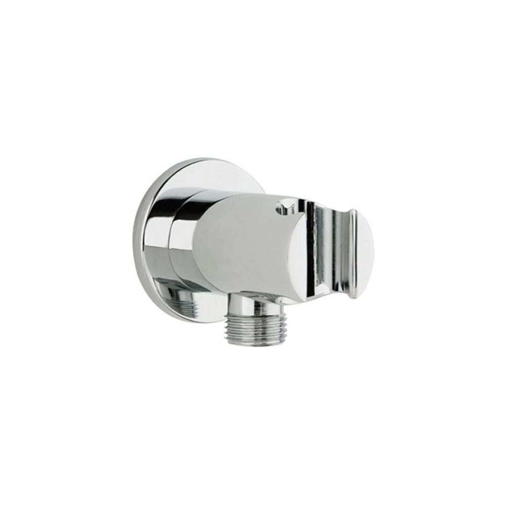 COUDE SORTIE EAU+SUPPORT CHROME