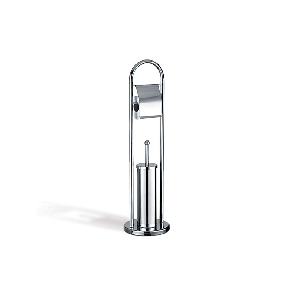 KIT PORTE PAPIER+BALAYETTE EN INOX