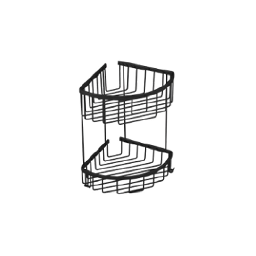 ETAGERE DOUBLE EN INOX 18x18 NOIR MAT