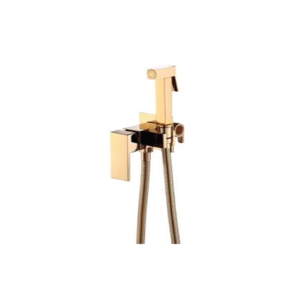 GARNITURE WC+MITIGEUR ENCASTRE CARRE OR BROSSE