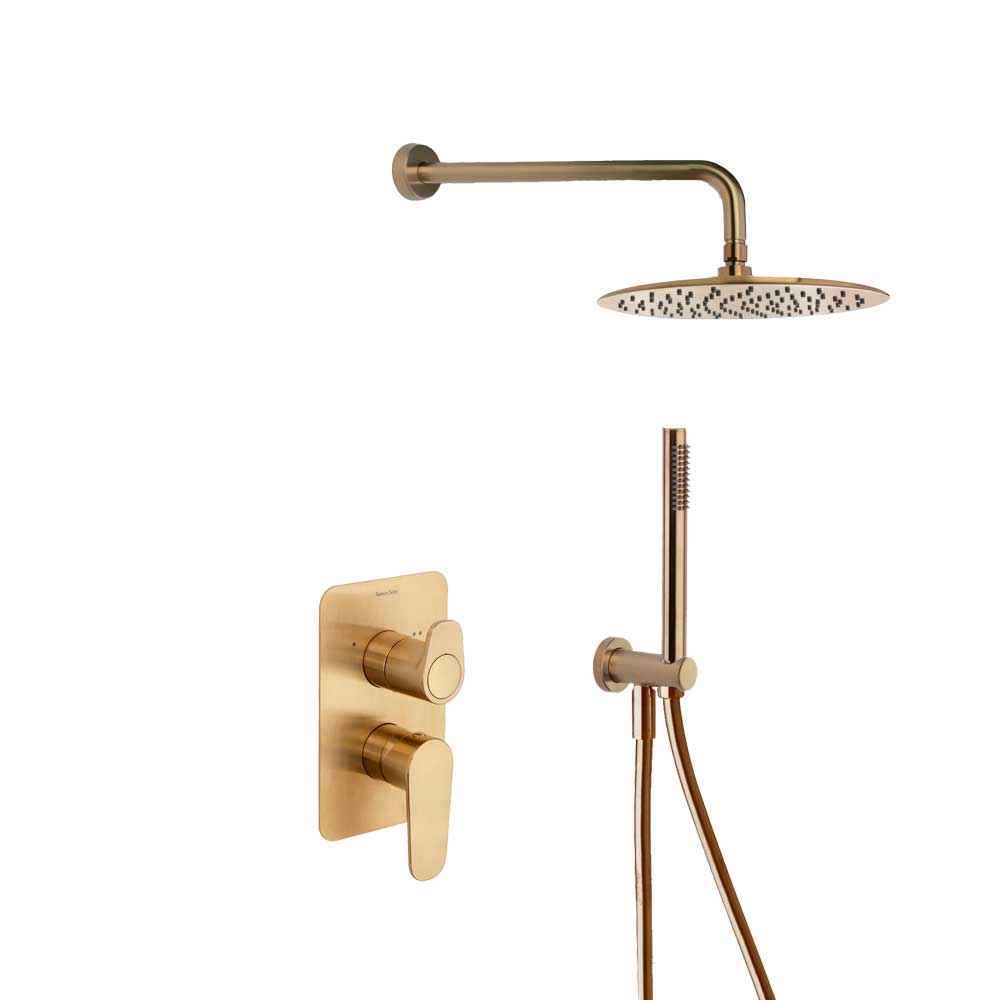 KIT BLAUTHERM 2 VOIES ENCASTRE CARRE OR BROSSE