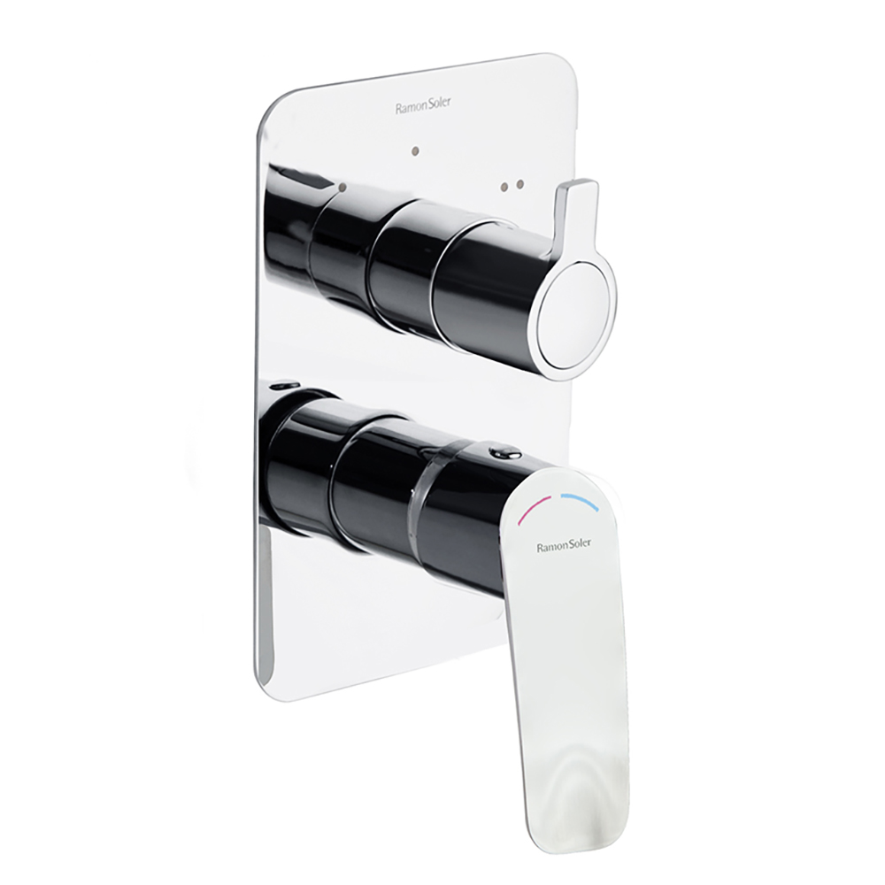 MITIGEUR ENCASTRE 2 VOIES CHROME