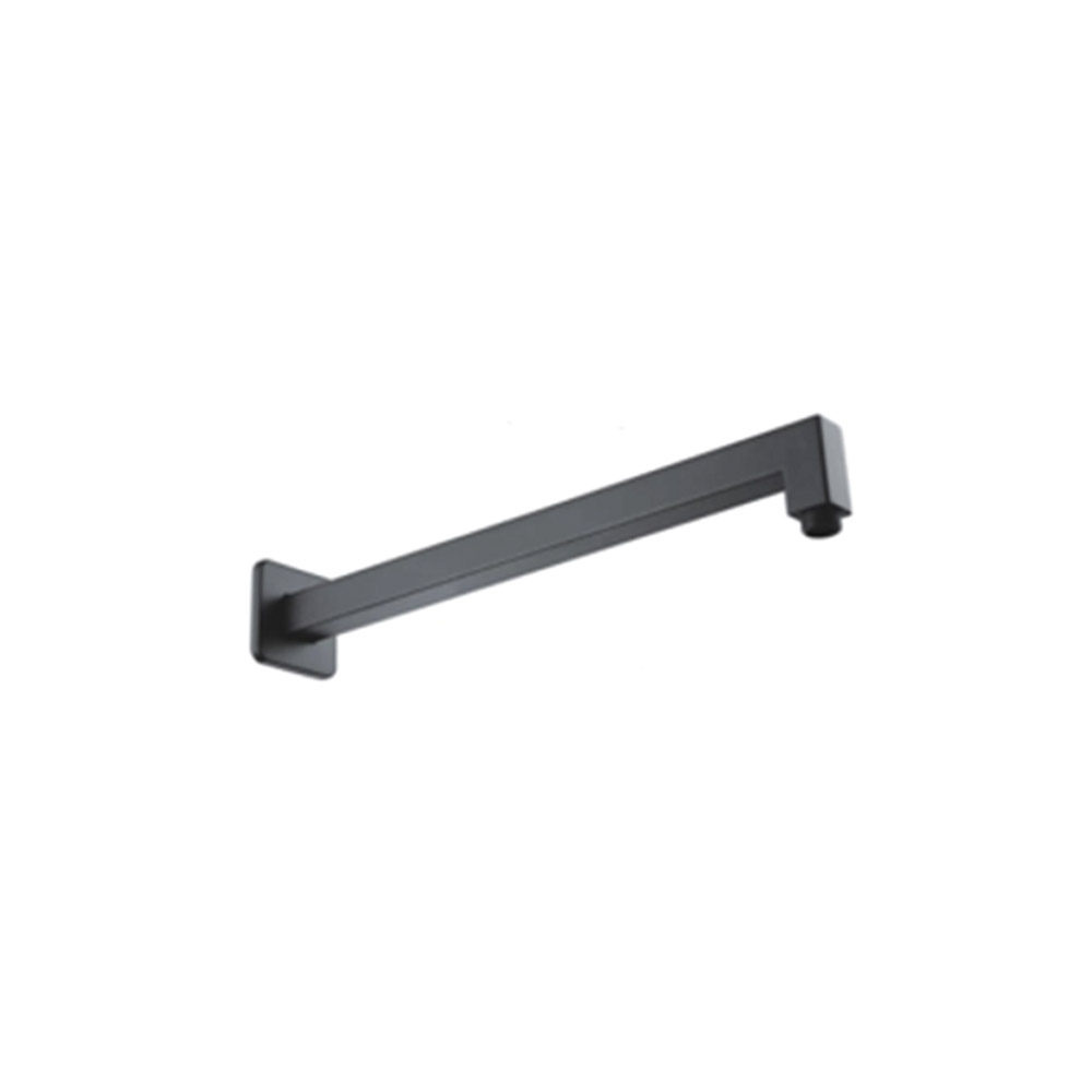 BRAS DOUCHE MURAL CARRE NOIR MAT 40cm