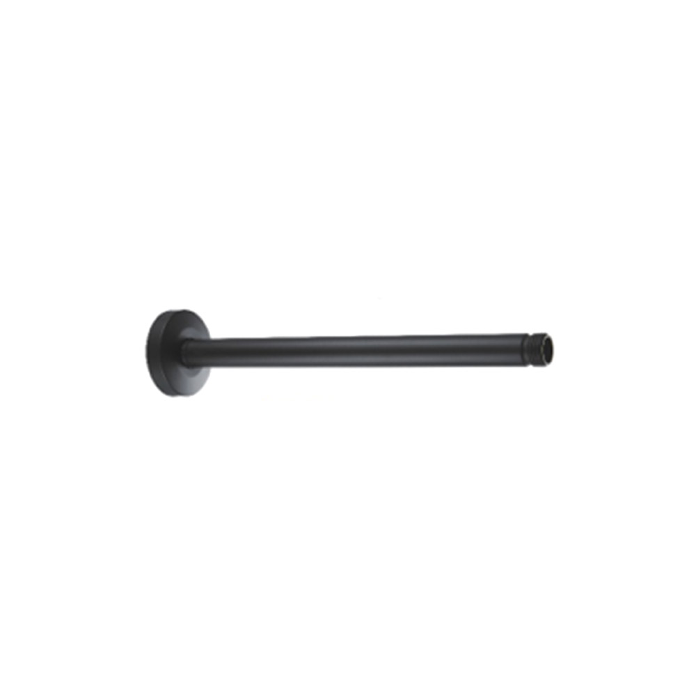 BRAS DOUCHE PLAFONIE ROND NOIR MAT 25cm