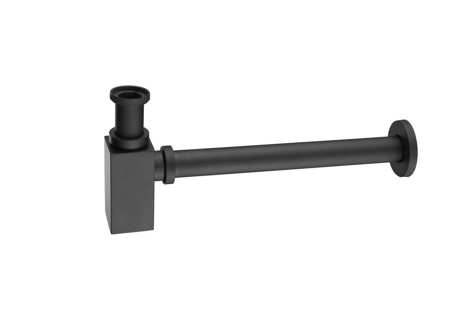 SIPHON LAVABO CARRE NOIR MAT
