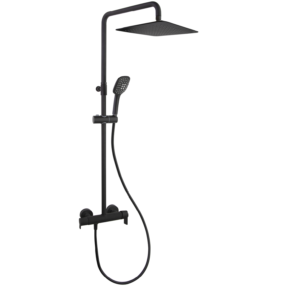 COLONNE DOUCHE BLAUTHERM EXT NOIR MAT CARREE