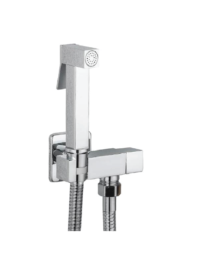 GARNITURE WC+ROBINET CARRE CHROME