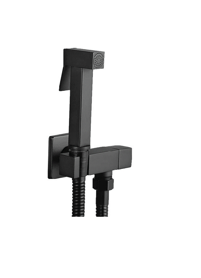 GARNITURE WC+ROBINET CARRE NOIR MAT