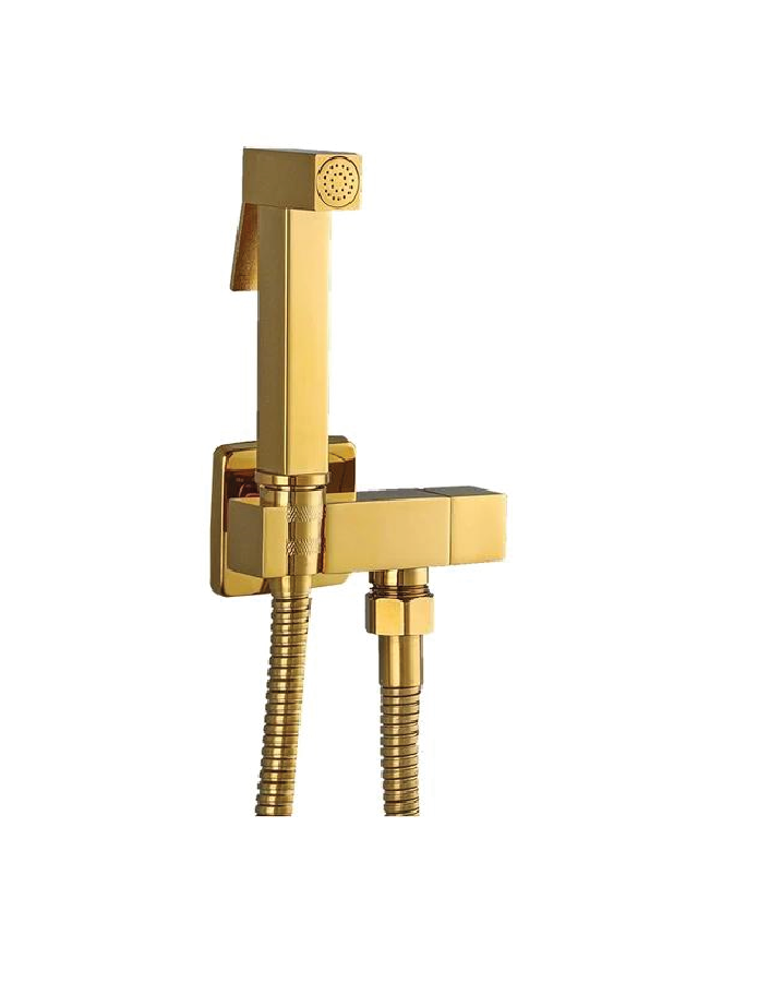 GARNITURE WC+ROBINET CARRE GOLD