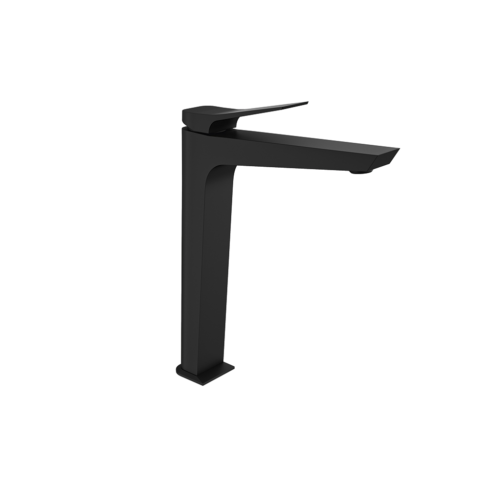 MITIGEUR LAVABO HAUT NOIR MAT PRISMA