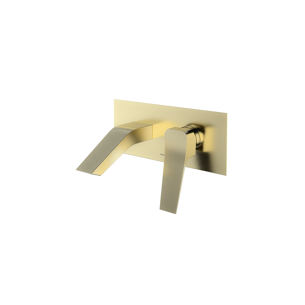 MITIGEUR LAVABO A ENCASTRE OR BROSSE PRISMA