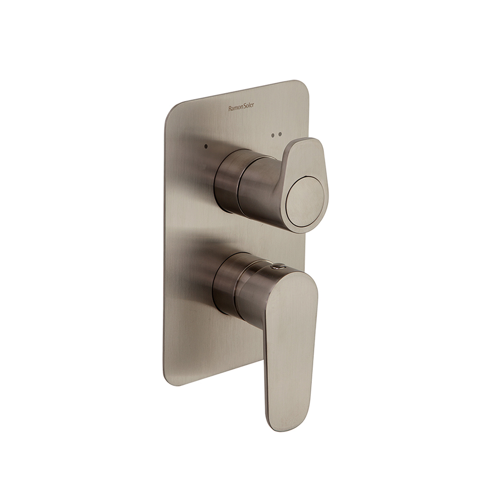 MITIGEUR A ENCASTRER 2 VOIES NICKEL BROSSE ALEXIA