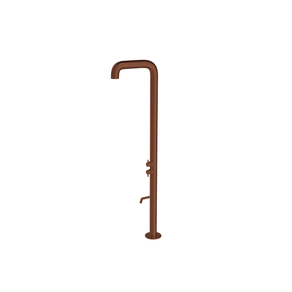 COLONNE DOUCHE INOX 2 VOIES POUR L'EXTERIEUR HERCULES CUIVRE BROSSE