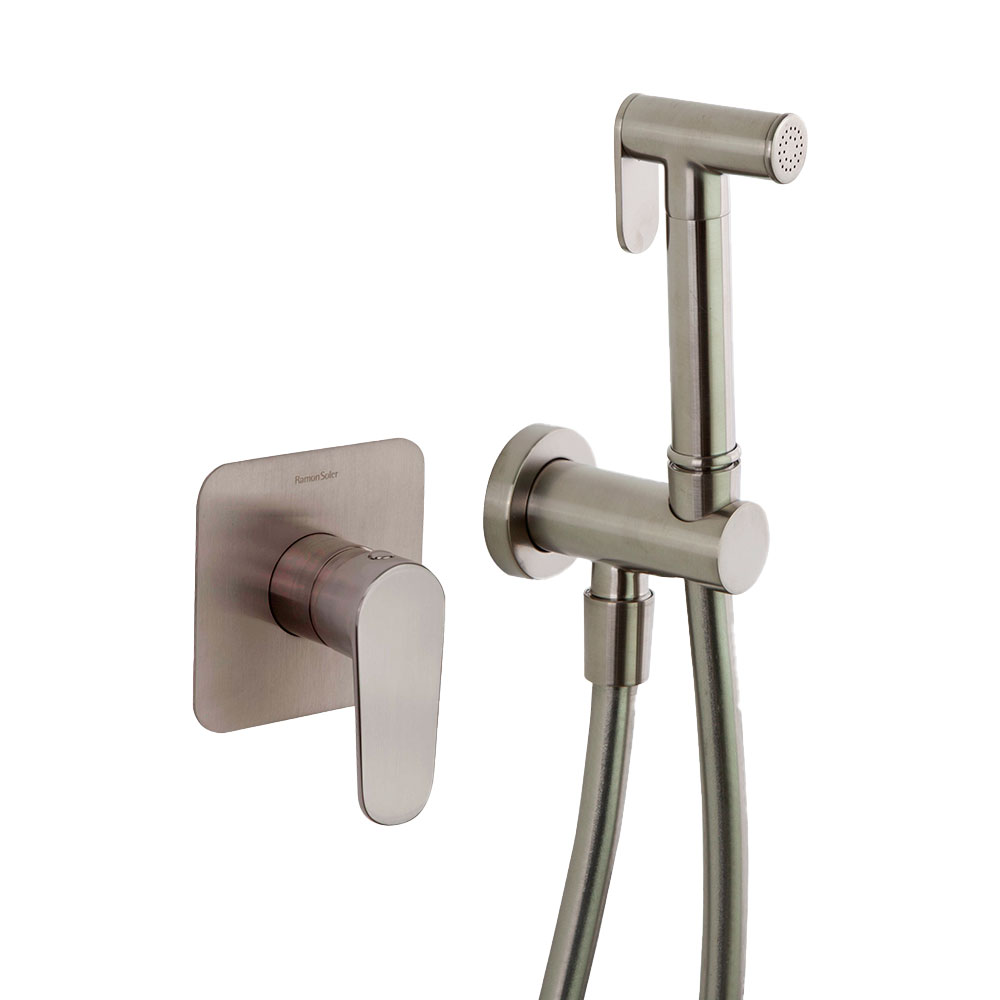 GARNITURE WC A ENCASTRER CARREE NICKEL