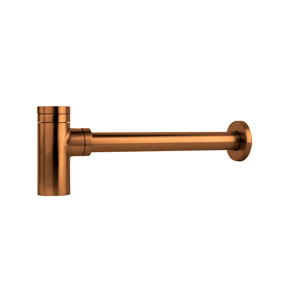 SIPHON LAVABO LAITON CUIVRE BROSSE