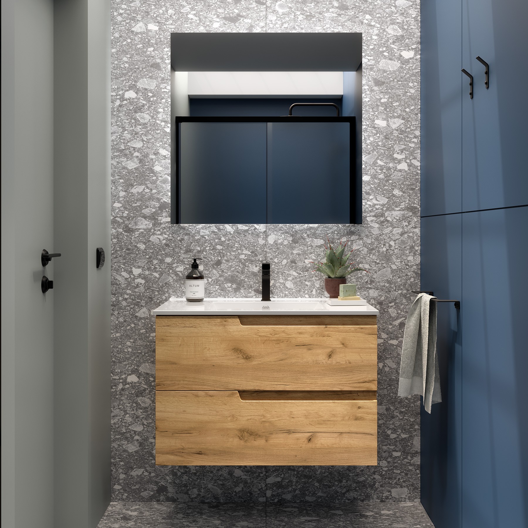 MEUBLE SDB SALGAR VIMA 600  CHENE AFRICAIN  