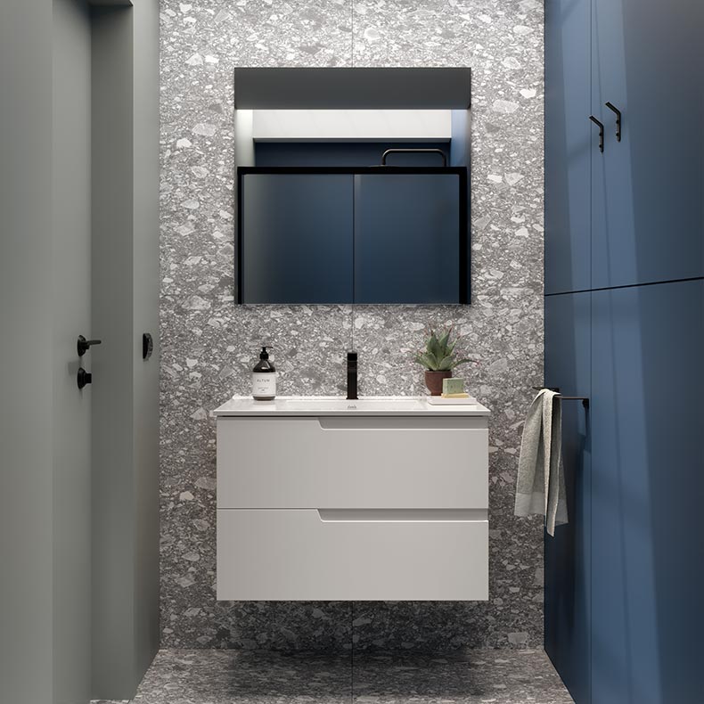 MEUBLE SDB SALGAR VIMA 600  BLANC SATIN 