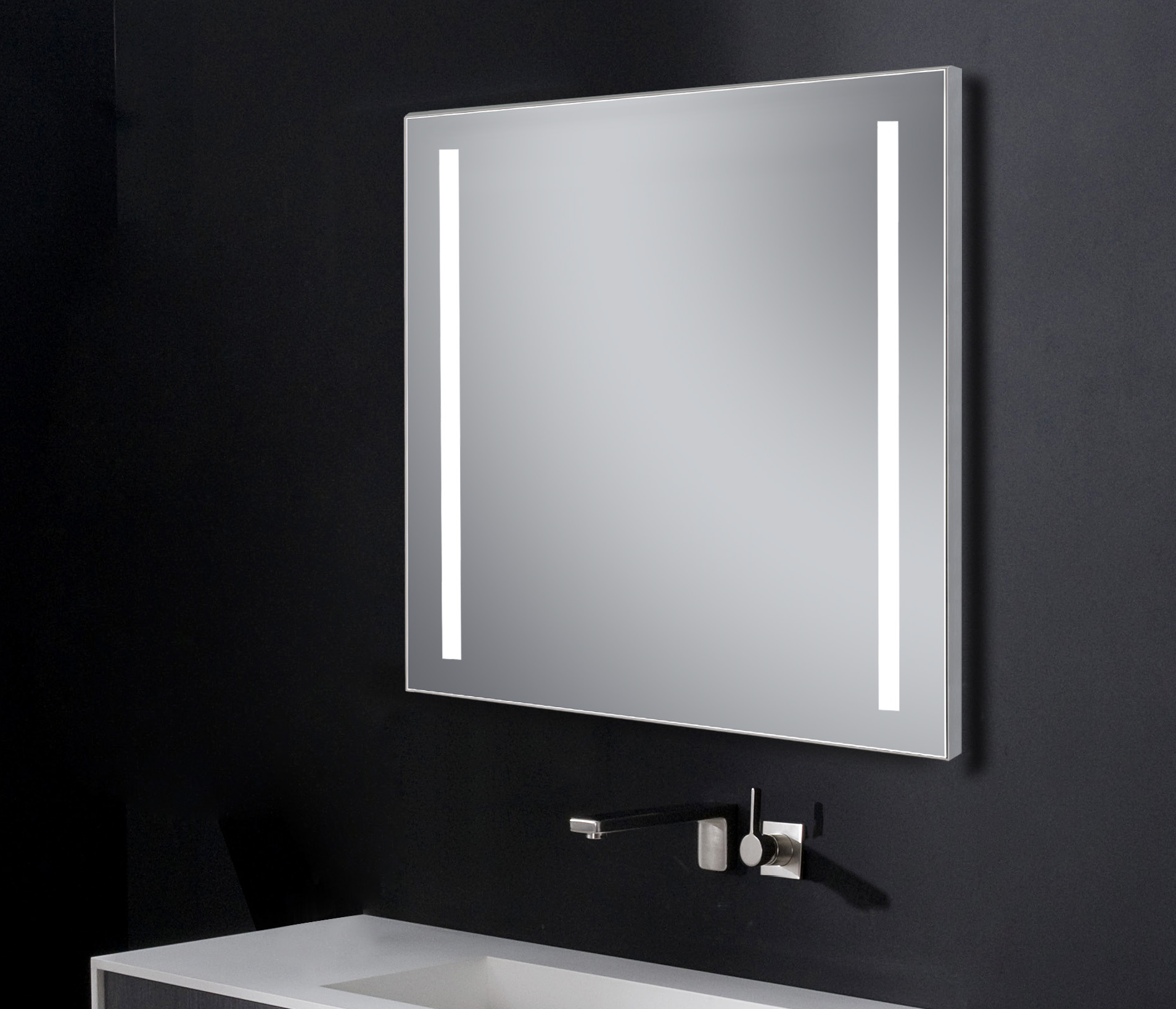 MIROIR LED CADIER INOX DIAM 100 X80CM