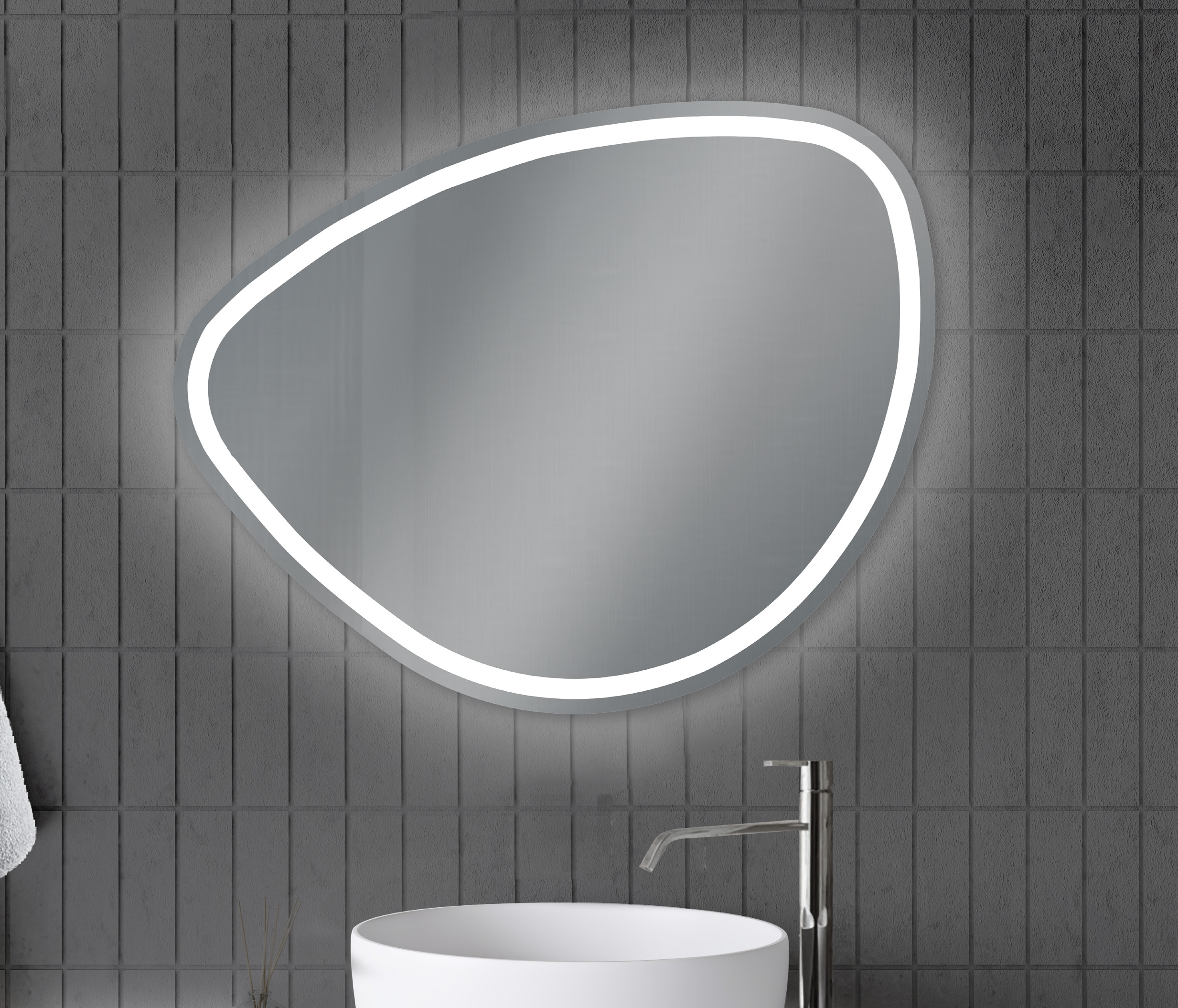 MIROIR LED STONE DIAM 80 X 70CM