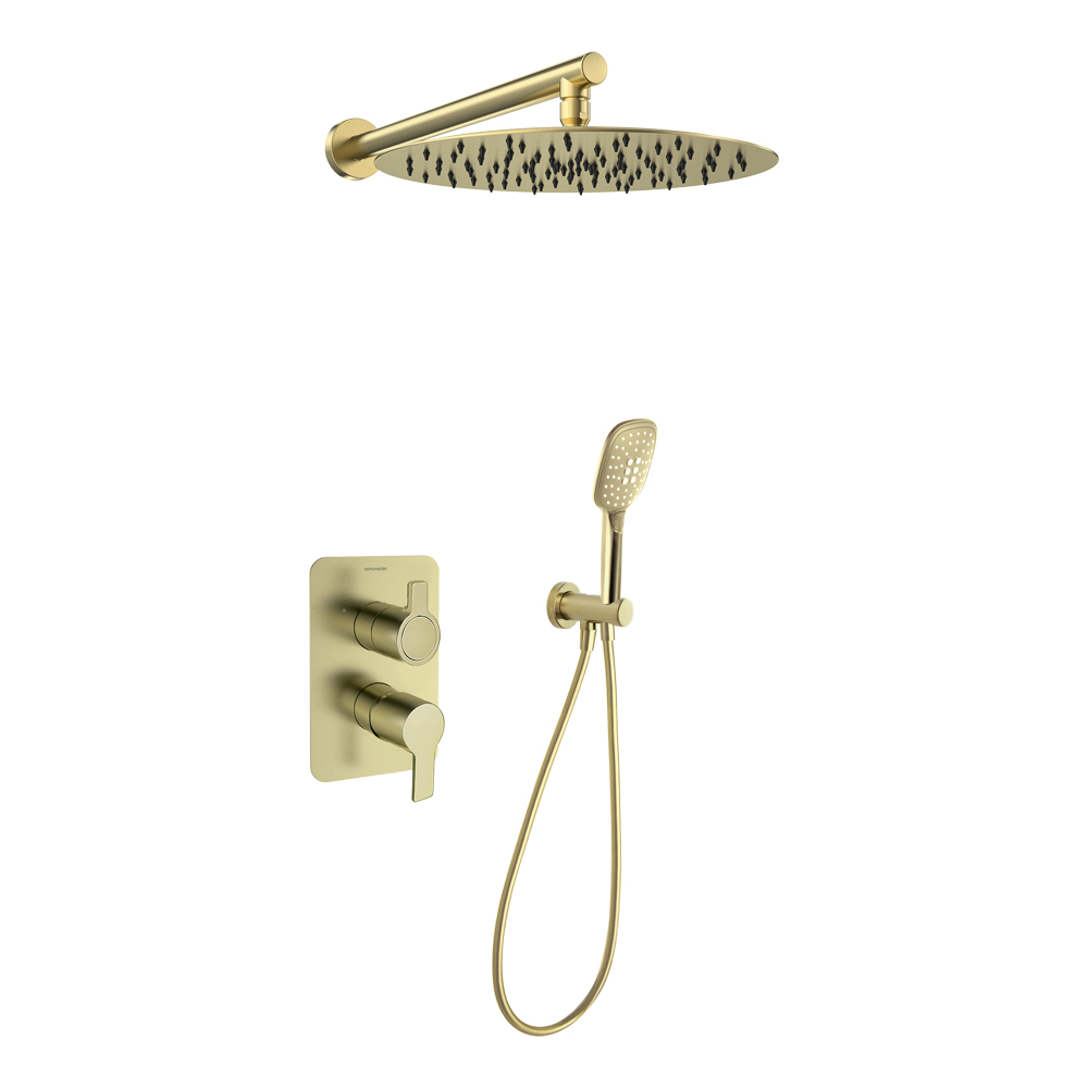 KIT BLAUTHERM 2 VOIES ENCASTRE ROND OR BROSSE