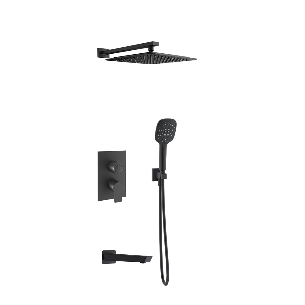 KIT BLAUTHERM 3 VOIES ENCASTRE CARRE NOIR MAT