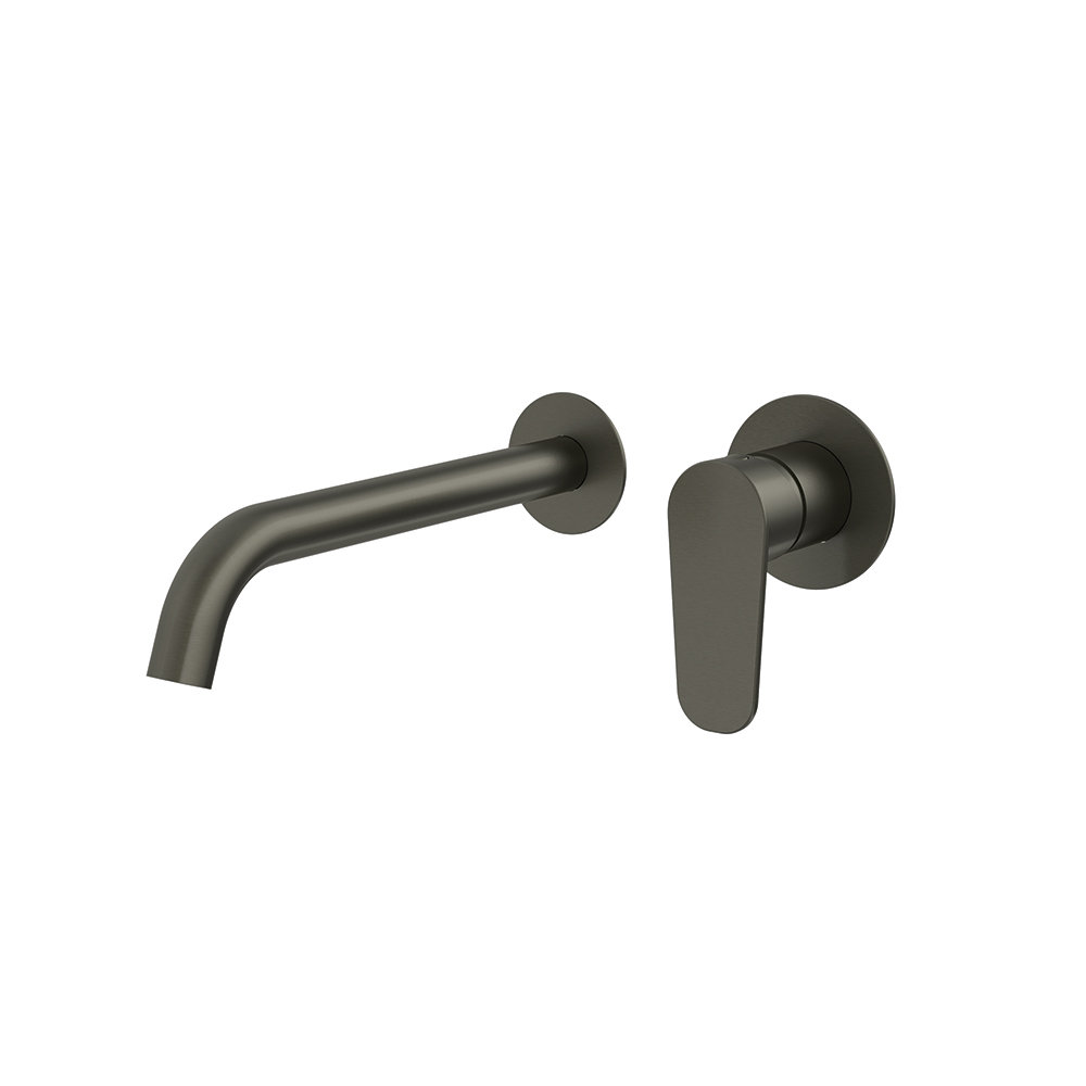 Alexia, robinet monocommande pour lavabo encastré avec bec de 24 cm, graphite