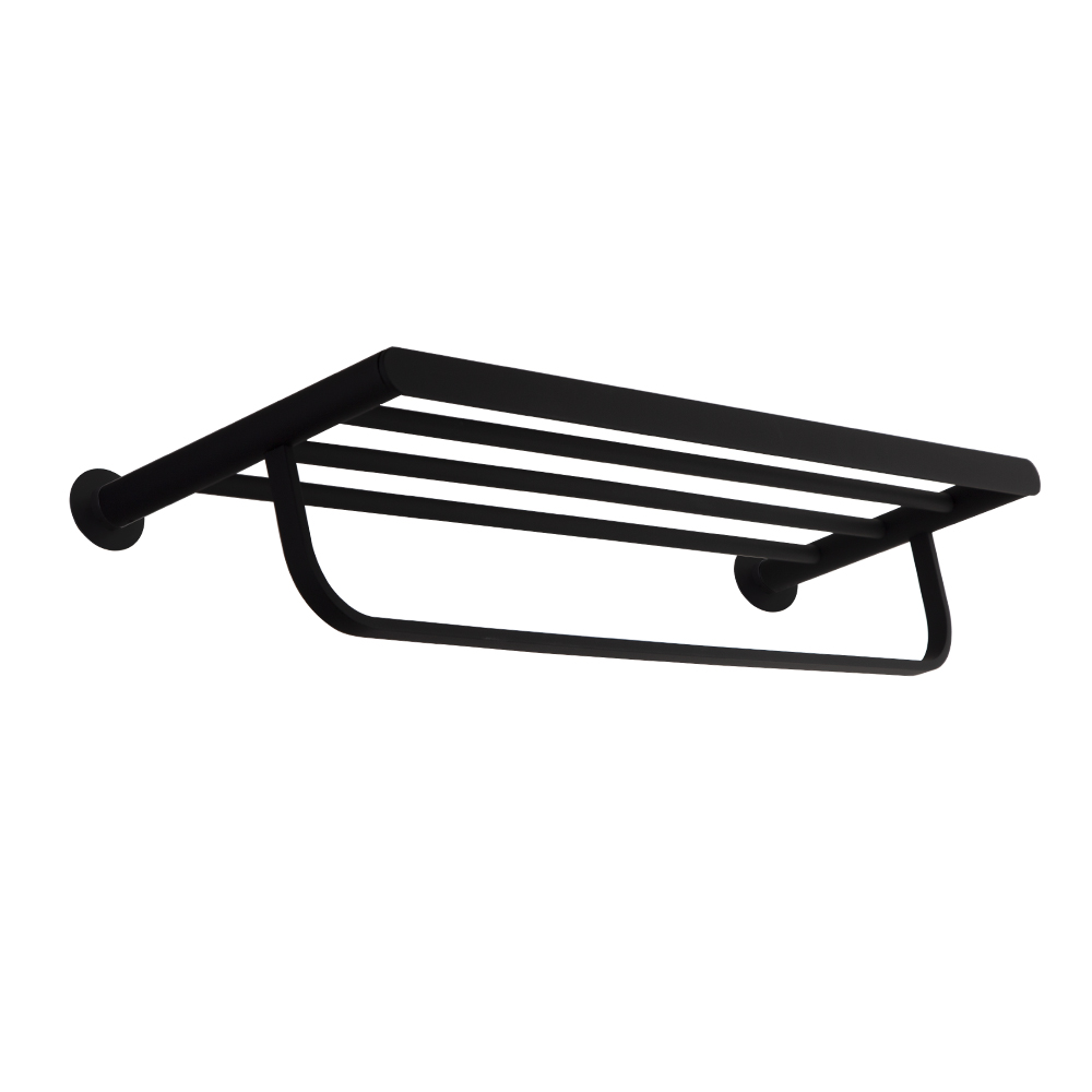 Rack porte serviettes noir mat 60 cm, Roll